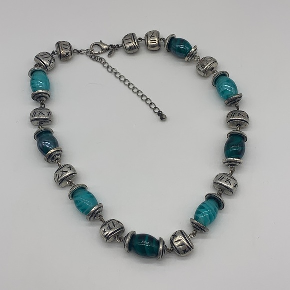 Premier Design Tribal Necklace with Oval Turquoise & Teal Colored Beads - Picture 6 of 9